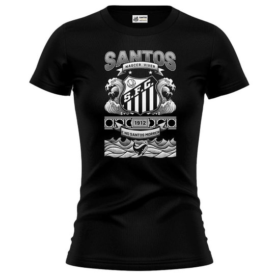 Camiseta Feminina Santos Futebol Clube Oficial Baby Look