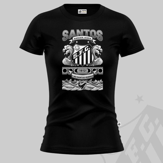 Camiseta Feminina Santos Futebol Clube Oficial Baby Look