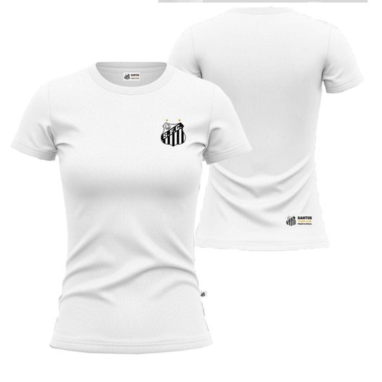 Camiseta Feminina Santos Oficial Baby Look Escudo Torcedor
