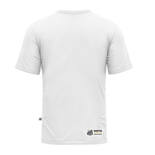 Camiseta Juvenil Masculina Santos Escudo Algodão Branca
