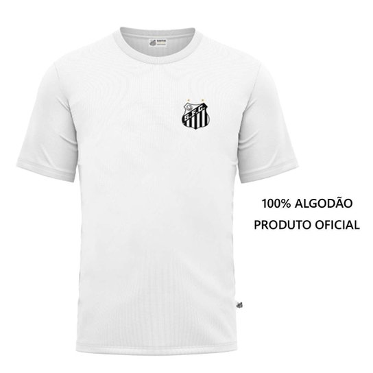 Camiseta Juvenil Santos F.C Oficial Classic Escudo Bordado