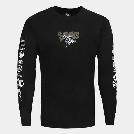 Camiseta Manga Longa Santos Fish Drip Masculina