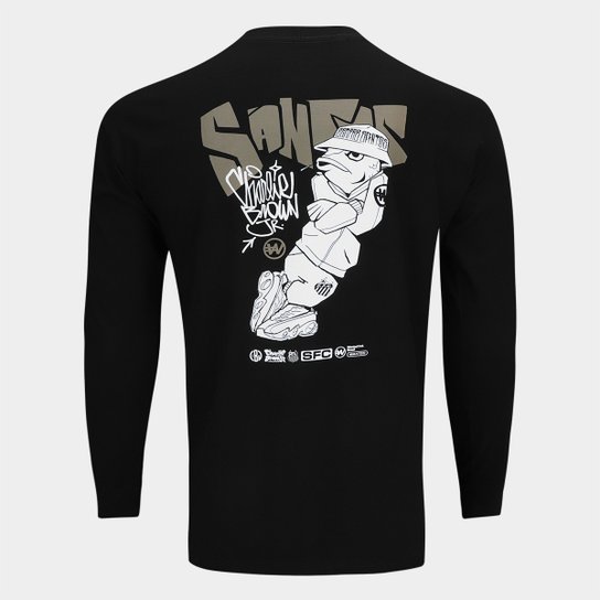 Camiseta Manga Longa Santos Fish Drip Masculina