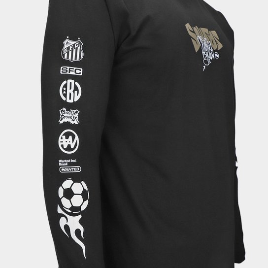 Camiseta Manga Longa Santos Fish Drip Masculina