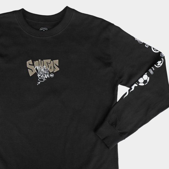 Camiseta Manga Longa Santos Fish Drip Masculina