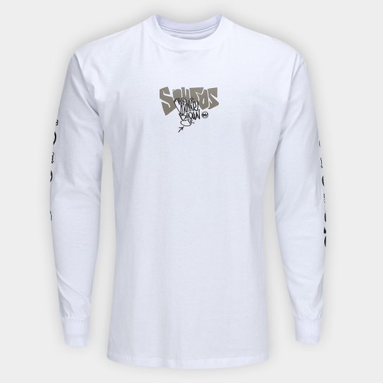 Camiseta Manga Longa Santos Fish Drip Masculina
