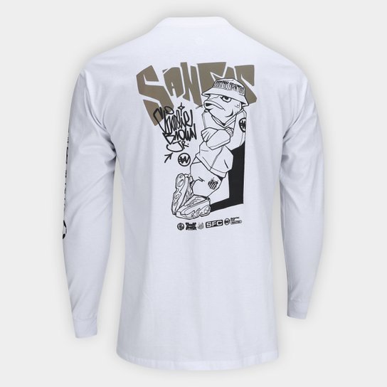Camiseta Manga Longa Santos Fish Drip Masculina