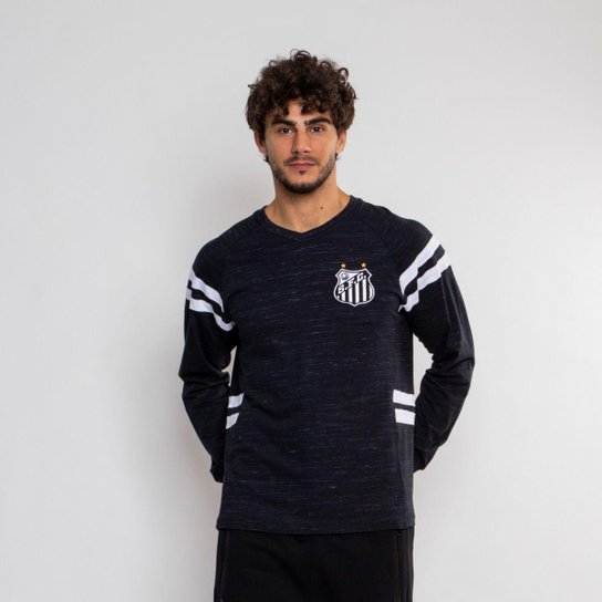 Camiseta Manga Longa Santos Oficial Escudo Masculina