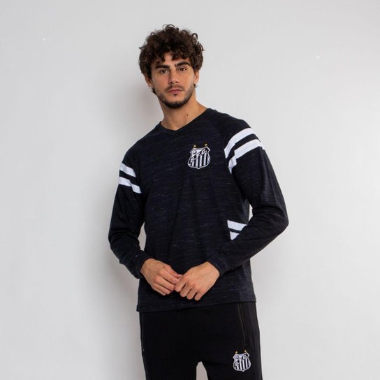 Camiseta Manga Longa Santos Oficial Escudo
