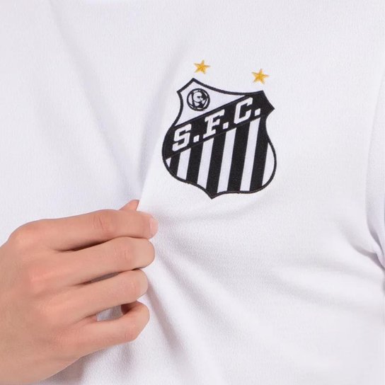 Camiseta Masculina Santos Esportiva Poliéster Branca