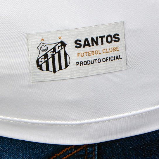 Camiseta Masculina Santos Esportiva Poliéster Branca