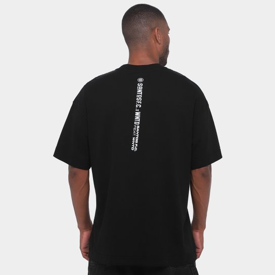 Camiseta Oversized Santos Com o Peixe Masculina