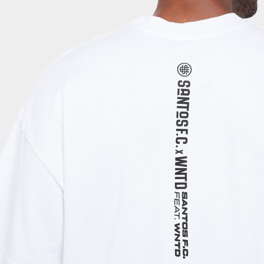 Camiseta Oversized Santos Com o Peixe Masculina