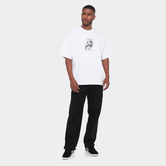 Camiseta Oversized Santos Com o Peixe Masculina