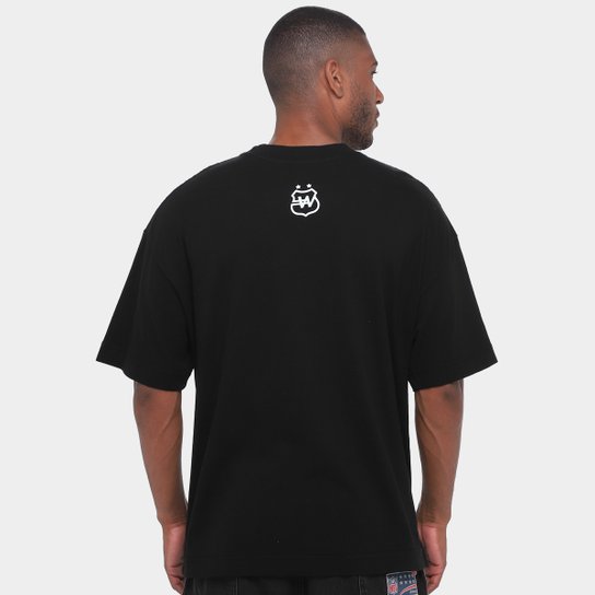 Camiseta Oversized Santos Pela Bandeira que Ensina Masculina