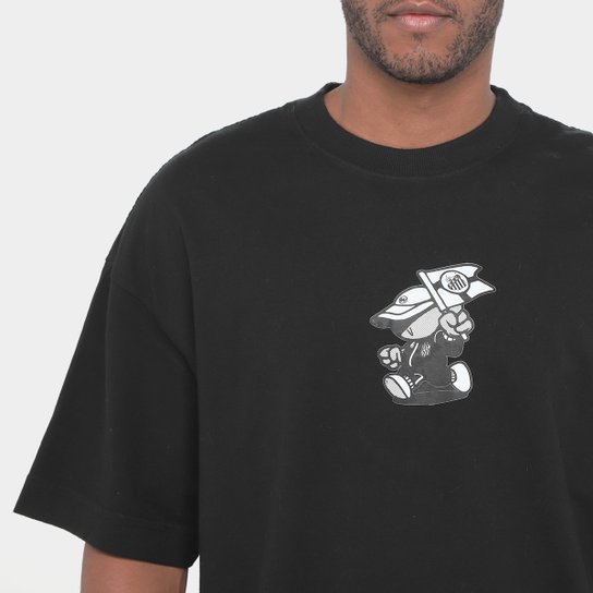 Camiseta Oversized Santos Pela Bandeira que Ensina Masculina