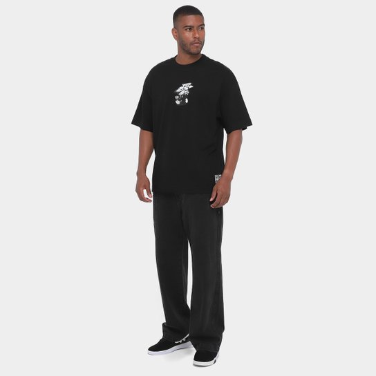 Camiseta Oversized Santos Pela Bandeira que Ensina Masculina