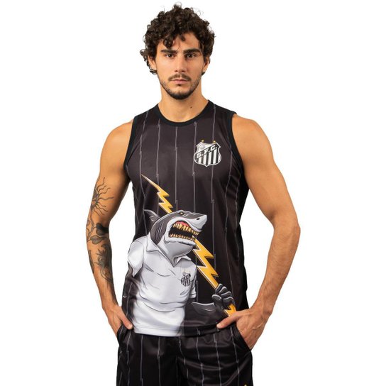 Camiseta Regata Esportiva Santos Oficial Tubarão