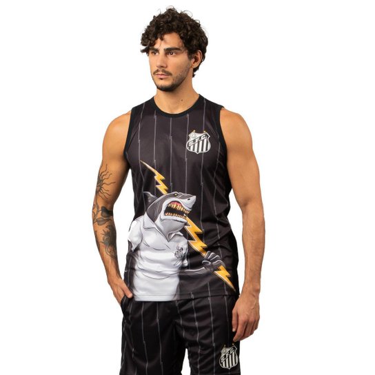 Camiseta Regata Esportiva Santos Oficial Tubarão