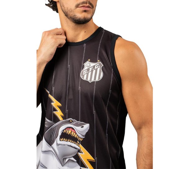 Camiseta Regata Esportiva Santos Oficial Tubarão