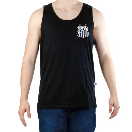 Camiseta Regata Masculina Santos Algodão Preta