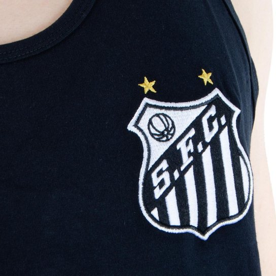 Camiseta Regata Masculina Santos Algodão Preta