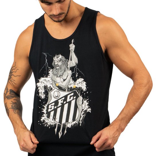 Camiseta Regata Oficial Santos Oficial Netuno Masculino