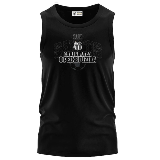 Camiseta Regata Santos Oficial Caiu na Vila o Peixe Fuzila
