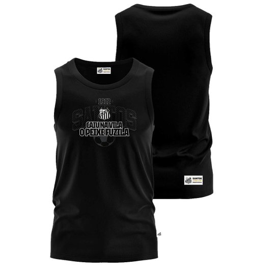 Camiseta Regata Santos Oficial Caiu na Vila o Peixe Fuzila