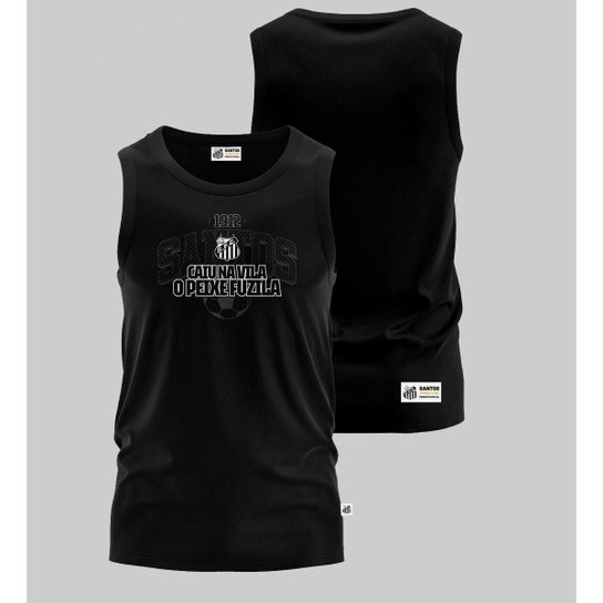 Camiseta Regata Santos Oficial Caiu na Vila o Peixe Fuzila