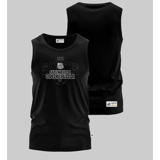 Camiseta Regata Santos Oficial Caiu na Vila o Peixe Fuzila