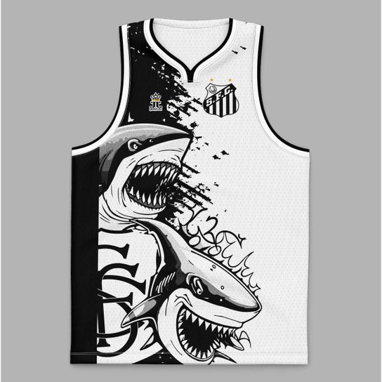 Camiseta Regata Santos Peixe Tubarão - Produto Oficial