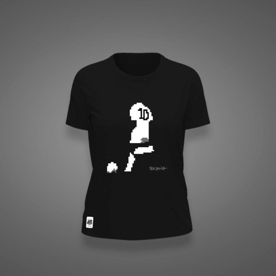 Camiseta Santos Feminina Estilo Rei Estampa Grande