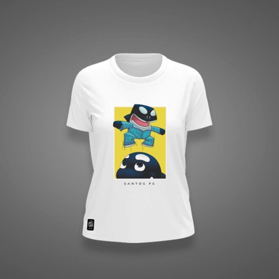 Camiseta Santos Feminina Zé Carretilha Baleinha e Baleião