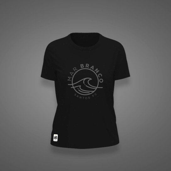 Camiseta Santos Feminina Zé Carretilha Mar Branco Estampa