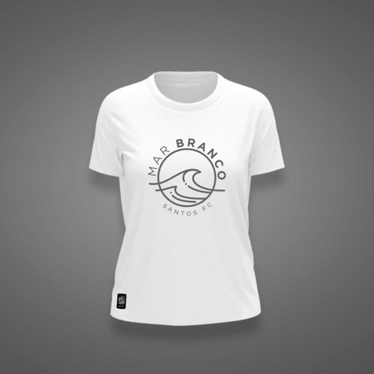 Camiseta Santos Feminina Zé Carretilha Mar Branco Estampa