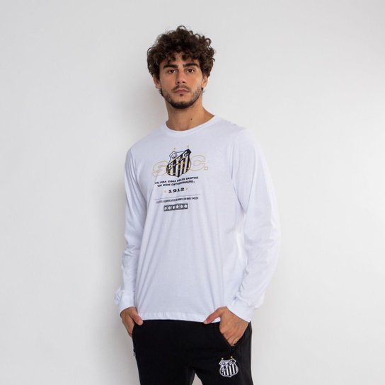 Camiseta Santos Manga Longa Oficial Pra Cima Deles
