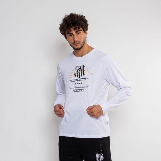 Camiseta Santos Manga Longa Oficial Pra Cima Deles