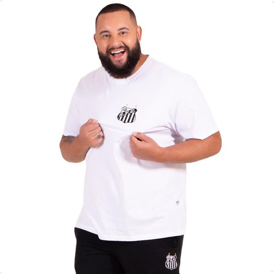 Camiseta Santos Oficial Classic Algodão Plus Size Masculina