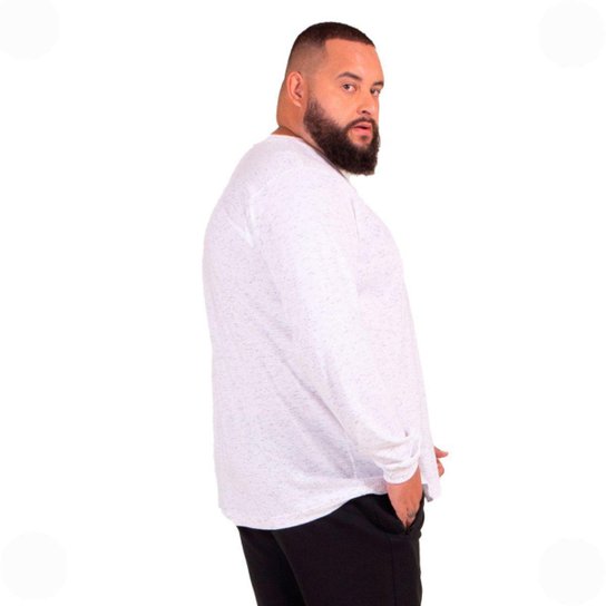 Camiseta Santos Oficial Classic Manga Longa Plus Size Masculina