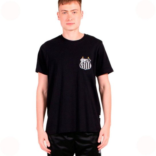 Camiseta Santos Oficial Torcedor Escudo Bordado Masculina