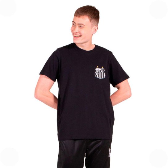 Camiseta Santos Oficial Torcedor Escudo Bordado Masculina