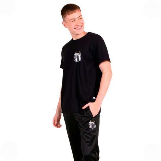 Camiseta Santos Oficial Torcedor Escudo Bordado Masculina