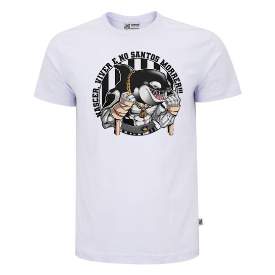 CAMISETA SURF CENTER SANTOS ESTAMPADA MASCULINO - BRANCO G