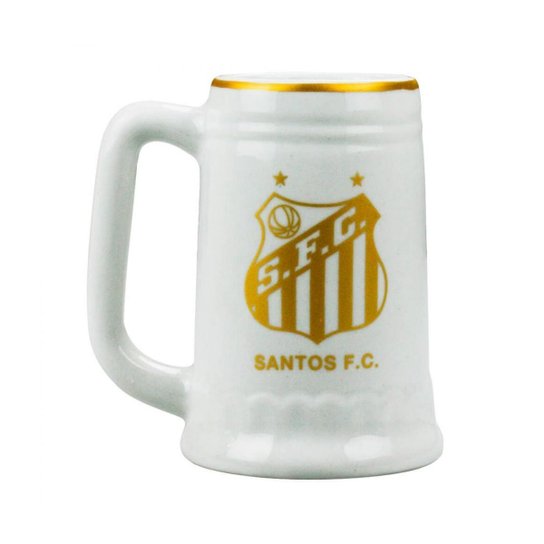 Caneca Branca Dourada P 500ml - Santos