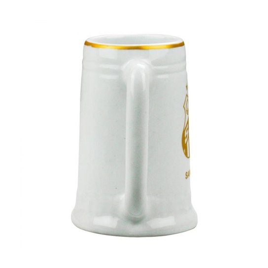Caneca Branca Dourada P 500ml - Santos