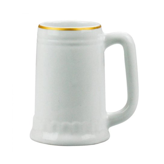 Caneca Branca Dourada P 500ml - Santos