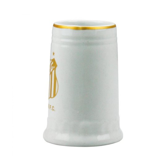 Caneca Branca Dourada P 500ml - Santos