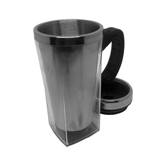 Caneca de Acrílico e Inox 750ml Para Café do Santos Oficial