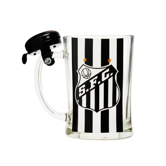 Caneca De Vidro Gigante Com Campainha 650ml - Santos